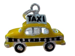 lot 21A image: Sterling Silver and Enamel Taxi Charm