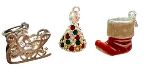 lot 22A image: Set of 3 Sterling Silver Christmas Charms