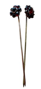lot 30J image: Pair of Antique Garnet Hat Pins