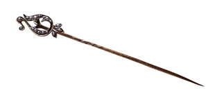 lot 33J image: Antique 10K Gold Stick Pin with Decorative Design