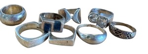 lot 115G image: Set of 8 Assorted Sterling Silver Rings