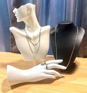 lot 119G image: Set of 2 Sterling Silver Chains and 2 Rings