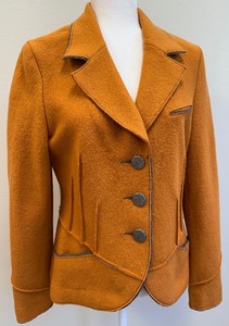 lot 30 image: Geiger Womens Orange Wool Blazer with Button Details - Size 40 (US 810)
