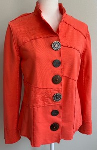 lot 23 image: Neon Buddha Orange Knit Button-Front Jacket - Size Medium