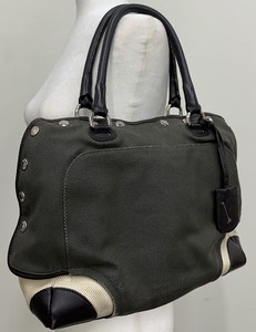 lot 63 image: Vintage Furla Canvas and Leather Tote Bag with Dual Zipper Closure