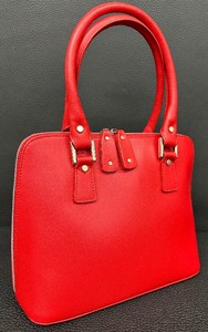 lot 80 image: Basta Italian Red Leather Handbag with Removable Shoulder Strap