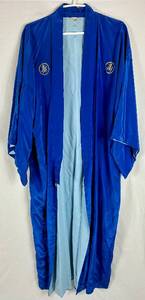 lot 59 image: Vintage Japanese Blue Silk Kimono Robe with Gold Embroidery