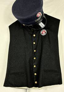 lot 48 image: Replica Great Northern Railway Conductor Vest and Hat