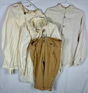 lot 112 image: Historical Style Mens Tunics and Fall Front Breeches