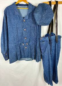lot 110 image: Wabash Railway Inspired Workwear 3 pc. Denim Outfit