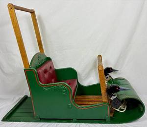 lot 5 image: Handcrafted Wooden Childs Sled
