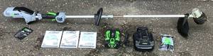 lot 20 image: EGO POWER 56V Cordless String Weed Trimmer with Replacement String Spool Model ST1500SF