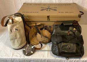 lot 94 image: US Army Quartermaster Replica Trunk with Accessories
