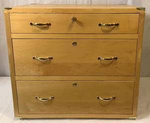 lot 104 image: 3 Drawer Wooden Craft Cabinet