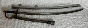 lot 34 image: Antique Replica US Army Officer Saber Sword with Scabbard