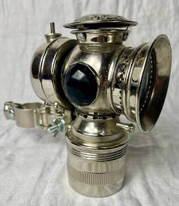 lot 80 image: 1899 Badger Brass MFG. Co Kenosha WIS. Solar Motorcycle Lantern Light