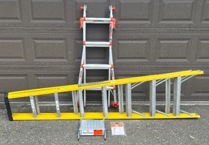 lot 122 image: Ladder Bundle  New Little Giant Ladder System and Keller 8 ft. Fiberglass Step Ladder Model 778