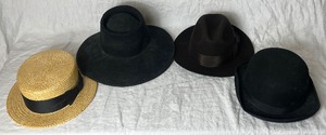 lot 47 image: Collection #2 of Vintage Hats from F. Burgess & Co., HXC De Luxe Derby, Scala Fedora