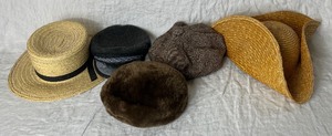 lot 55 image: Vintage Hats Bundle from Peck & Peck, Dorfman-Pacific, Dobbs, and Unbranded Straw Hats