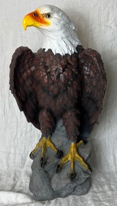 lot 91 image: Bald Eagle On Stone Statue - Plastic & Waterproof