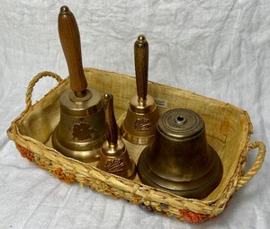 lot 98 image: Vintage Brass Bells - 4 pieces