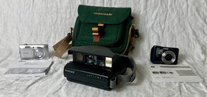 lot 100 image: Camera Collection of Polaroid Spectra AF Instant Film Camera, Nikon Coolpix S3600 and GE M145 Digital Camera