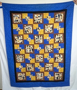 lot 105 image: Police Themed Quilt 66 x 50