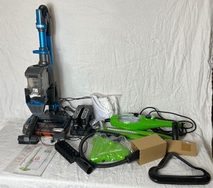 lot 89 image: Shark IONFlex DuoClean Slim Upright Vacuum and Thane H2O X5 Dual Blast Steam Mop (NEW)