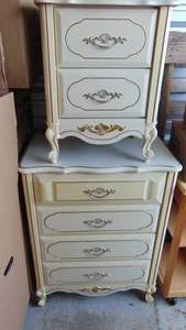 Vintage White Chest and Bedside Table