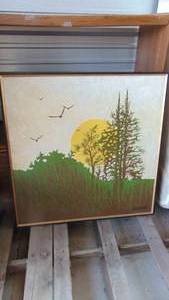 lot 11 image: Large Square Scenic Painted Picture