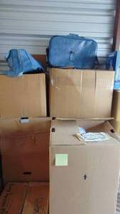 lot 26 image: 3- Wardrobe Boxes and 2 Other Boxes of Clothing, Shoes and Accessories