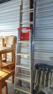 lot 40 image: 6ft Step Ladder and Werner 9ft Extension Ladder