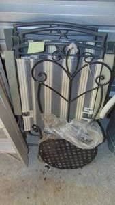 lot 41 image: 3- Folding Patio Chairs and One New Iron Chair