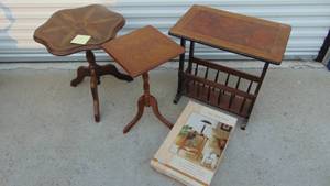 lot 49 image: 4- Small Tables, One New in Box