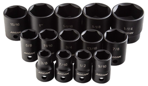 lot 97 image: Arcan 14 Piece Shallow Impact Socket Set 12 Drive Model # AS21214S
