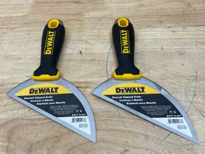 lot 45 image: Lot of 2 - DEWALT 6 Stainless Steel Clipped Knife with Soft Grip Handle Model # DXTT 2-201