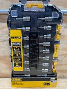 lot 49 image: DEWALT 38 in. Drive Bit Socket Set with Case (17-Piece) Model # DWMT73806CL