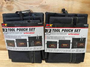 lot 107 image: Lot of 2 - Tool Pouch Sets with Carabiner
