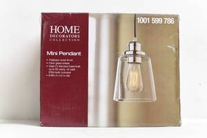 lot 74 image: HOME DECORATORS COLLECTION 7435P-32 Polished Nickel Finished Mini Pendant