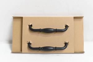 lot 76 image: EVERBILT Decorative Bead Cabinet Pull - Matte Black - 5.06in Hole Center - 25pk