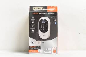 lot 79 image: DEFIANT Smart Fingerprint Deadbolt - Satin Nickel