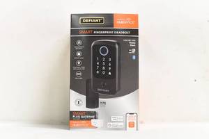 lot 80 image: DEFIANT Smart Fingerprint Deadbolt - Matte Black
