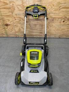lot 5A image: RYOBI 40V HP Brushless Whisper Series 21 Walk Behind Self-Propelled All Wheel Drive Lawn Mower Model # RY401014US - Tool Only