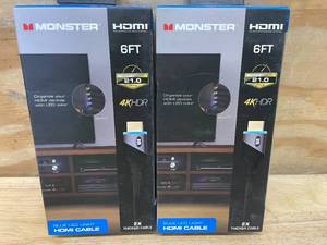 lot 121 image: Lot of 2 - Monster Blue LED Light HDMI Cables