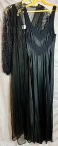 lot 16 image: Vintage Medium Black Nightgown 3 pc Set by Undercover Wear
