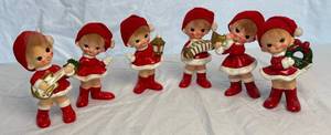 lot 89 image: Vintage Napcoware Christmas Pixie Collection - Set of 6