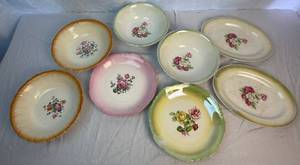 lot 103 image: Vintage Floral Dinnerware from Edwin Knowles Vitreous China, Homer Laughlin China and C.C. Thompson