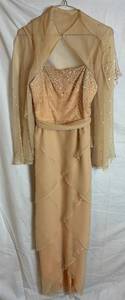 lot 15 image: Vintage Rose Taft for Couture Fashions Formal Gown Size 8 with Matching Cover Up
