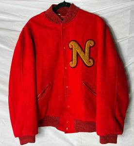 lot 20 image: Vintage Red Wool Letter Jacket from Gopher Athletic Supply, Owatonna