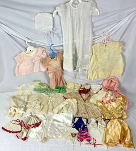 lot 54 image: Vintage Baby and Doll Clothes